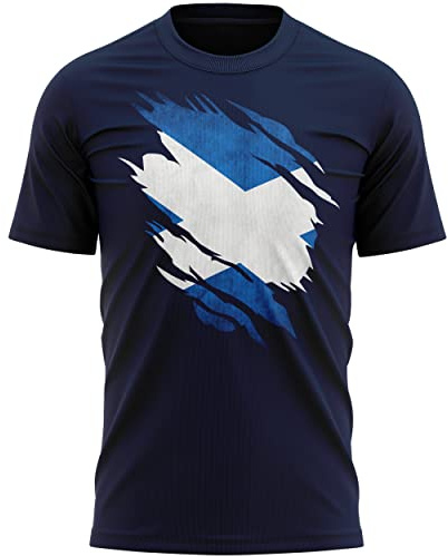 Scotland Strappato T Shirt, Scozia Rugby Gifts, Scozia Bandiera Strappata, Scozia Regalo Regalo Scozzese, Maglietta da Rugby Scozia, Scozia Regalo per Lui Lei, Marina Militare, M