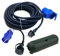CEE Adapterleitung Set 15m Winkelkupplung an Schuko Stecker + CEE Adapter Kabel u. Schutzbox grün - H07RN-F 3x2,5mm² 230V 16A Stromadapter - Camping-Kabel Set für Wohnmobil Wohnwagen Boot
