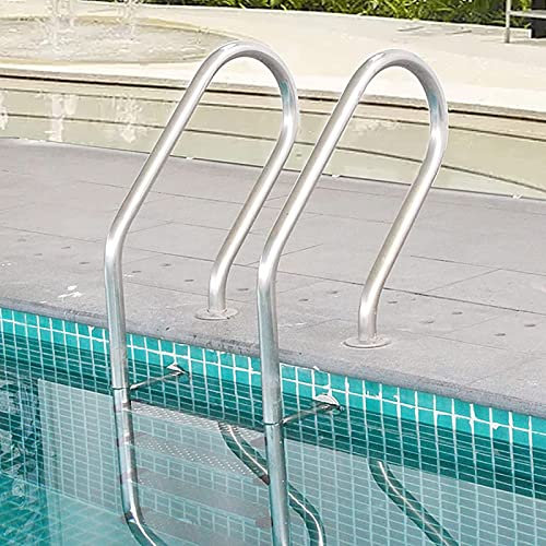 3-Stufen-Edelstahl-Poolleiter, Poolleiter Im Boden Mit Rutschfester Trittstufe, EIN- Und Ausstiegssystem Für Pools Im Boden, Nicht Vorinstalliert