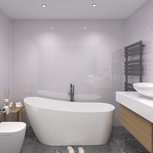 NRG Gloss White Large Waterproof PVC Shower Panel Cladding for Bathroom Kitchen Wall Ceilings 1m Wide (3 PCS)