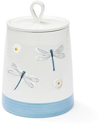 Cooksmart British Designed Biscuit Jar | Ceramic Biscuit Barrel for All Modern Kitchens | Large Biscuit Tin With Airtight Lid - English Meadows