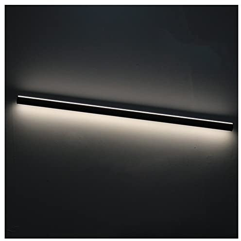 exproyzk Main Courante d'escalier avec Supports muraux, Kit Complet de Main Courante à LED, Main Courante d'escalier pour l'intérieur et l'extérieur, Aluminium (Couleur : Zwart, Taille : 39.3/1m)