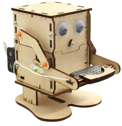 ALWIDA Juguete de ensamblaje de Robot, Kit de construcción de Robot de Bricolaje - Juguete de tecnología científica - Robot de Monedas para Comer ensamblaje de Bricolaje, Juguete de Aprendizaje