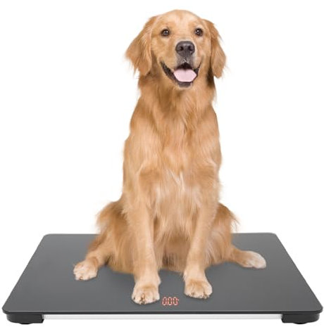 Große Haustierwaage für Große Hunde, 100kg Präzisions Digitale Tierwaage, Babywaage, LCD Plattformwaage mit LCD-Anzeige für Kätzchen, Welpen, Kaninchen oder Säuglingen, 45 x 65 cm