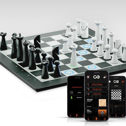 GoChess Mini – Elektronisches Schachbrett mit KI, Beleuchtetes Schachset für Erwachsene & Kinder Aller Spielstärken mit Online-Spiel-App – Als Geschenk für Brettspielliebhaber