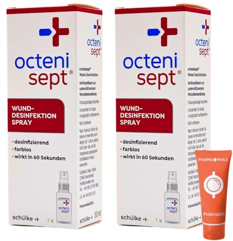 Wund-Desinfektion Spray 2x 50 ml I Wundbehandlung I Wundspray I Desinfektionsmittel I Schürf- und Schnittwunden I Antiseptum I akute chronische Wunden I Spar-Set plus Pharma Perle give-away