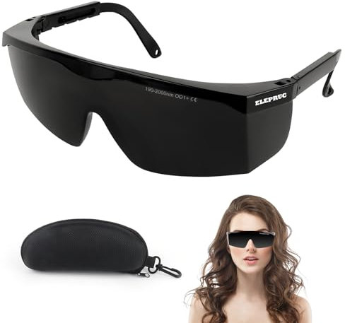 ELEPRUC Laser-Schutzbrille IPL 190 nm - 2000 nm, UV Schutzbrille, Laserschutzbrille für Augenschutz und Laser-Haarentfernung, Bräunung, Rotlichttherapie