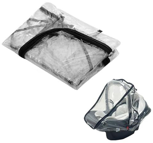Universal Regenschutz für Babyschale, Regenschutz Babyschale, Regenschutz Kinderwagen, Regenverdeck Kinderwagen, Transparent Regenverdeck Babyschale, mit Einfacher Zugang Rolltor