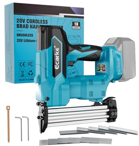 Cordless Electric Nailers for 18V 18GA 2/5 to 1-1/4 Battery Powered Brad Nailer 2 in 1 Battery Powered Brushless Motor Electric Nail Gun,