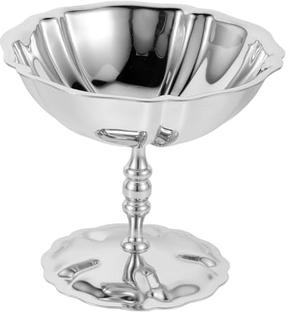 CIYODO Ciotola Per Gelato in Acciaio Inox Coppa Per Snack Piedini Ciotola Da 200 Ml Per Dessert E Mousse Calice Inossidabile Base Alta Per Servire Dolci E Snack