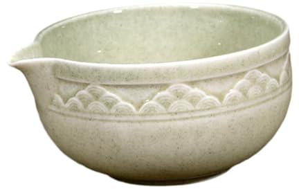 Gcljlmy glasskål 480 ml med pip för matcha, japansk matcha-skål, klassisk matchate-skål, såsskål, matchakopp, värmebeständig för köket hemma, beige