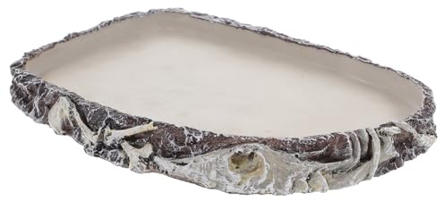 Gadpiparty Cuenca de Agua de Tortuga de Agua Plato de Alimentación para Serpientes Lagarto Comedero para Terrarios de Resina para Tortugas Dispensador de Comida Multifunción para Reptiles