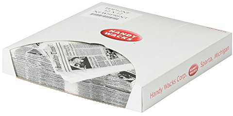 Handy Wacks FDP12NE-X, 12x12-Inch White Flat Deli Paper with Newsprint, Disposable Take Out Catering Wrap Paper Sheets, 1000-Piece Pack