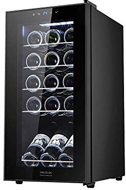 Cecotec Weinkühlschrank GrandSommelier 15000 Black Compressor. 15 Flaschen mit Kompressor, der eine hohe Leistung garantiert. Einstellbare Temperatur und Touch-Bedienfeld
