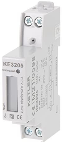 KETLER KE3205 : Compteur électrique monophasé 45 A simple tarif affichage LCD certifié MID pour la facturation