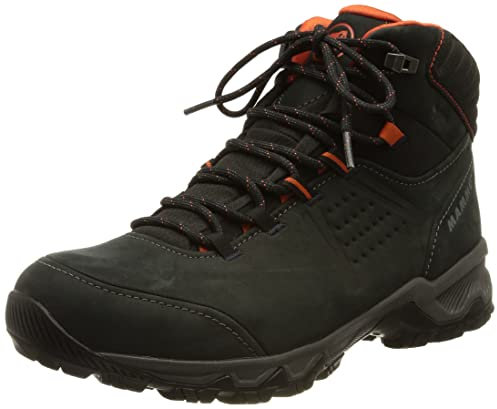 Mammut Mercury IV Mid GTX Men | Wanderschuhe für Herren, Wasserdichte Trekkingschuhe, Outdoor Wanderstiefel, Gore-Tex Bergschuhe, Mit Vibram Sohle, Atmungsaktiv | Black-Hot Red, 11.5