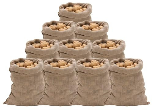 Otros sacos de yute, 10 unidades, 60 x 105 cm, 100 % yute, 220 g/m²