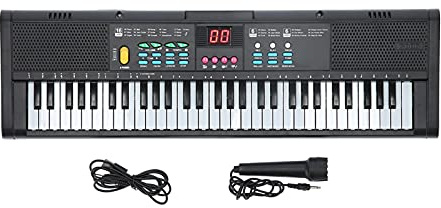61 Keys Keyboard Piano Portable Electronic Keyboard Musical Instrument for Beginners Kids Black