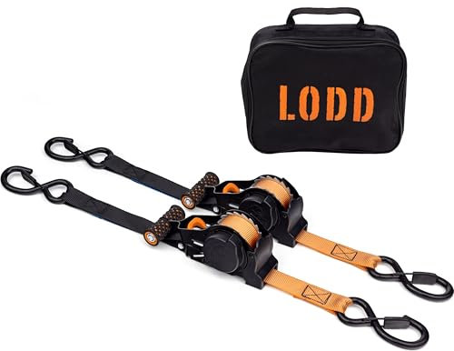 LODD - Sangles à Cliquet Automatique 3,2 m x 25 mm avec Valise de Transport – Résistance Max 700 kg, Certifiées EN12195-2. (Lot de 2)