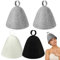 Sauna Hat for Men,4 Pieces Sauna Hats,Original Wool Sauna Hat for Women and Men Sauna Hat Made of Wool for Steam Room Essential Parts for Street Sauna and Bathhouse