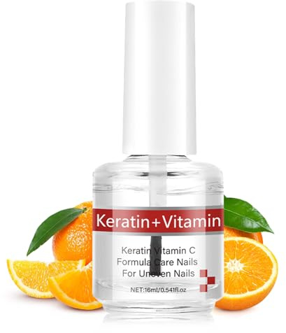 KYDA Keratin + Vitamins C Nail Care Oil, Nail Growth and Strengthener Keratin Cuticle Treatment Oil, Moisturizing Base Coat for Dry, Damaged Nails