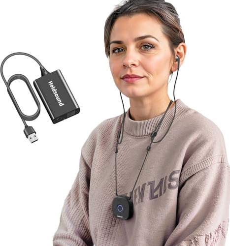 Holdsound TV Headphones Wireless for Seniors, Neckband Wireless Headphones for TV with USB Extension Cable Transmitter, 15hrs Playtime, No Audio Delay, Enhanced Volume