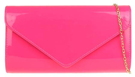 Girly Handbags Para mujer normal brillante del bolso de embrague (Fucsia de Neón)
