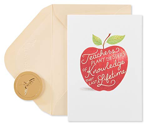Papyrus Blanko-Karten mit Umschlägen, Apfel für Lehrer (14 Stück)