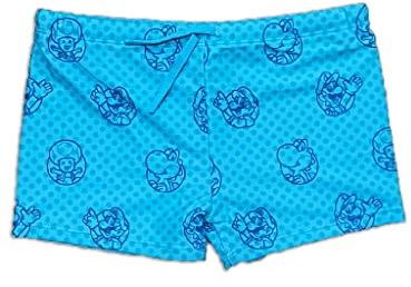 Fashion UK Disfraz infantil de Super Mario Oficial. Bañador tipo shorts de poliéster. Shorts de baño para niños y niñas. Traje de baño Mario Luigi Yoshi. (Turquesa, 4 anni - 104 cm)