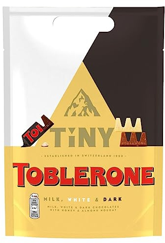 Toblerone Tiny's Milk, White & Dark Chocolates with Honey & Almond Nougat 280g, Perfect for Diwali, Approx 35 Toblerone Tiny's