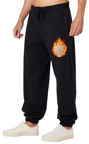 ineepor Pantalon Chandal Hombre Deportivos Hombres Pantalones Forro Polar Baggy Holgados Invierno Termico Sherpa Jogger Sweatpants con Bolsillos de Cremallera