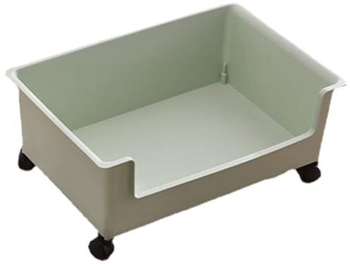 Housoutil Mobile Bookshelf with Wheels Book Trolley, Single Layer Book Storage Box on Wheels, Bookcase on , Small Book Storage Organizer Case for Office School Study Living Room Toilet
