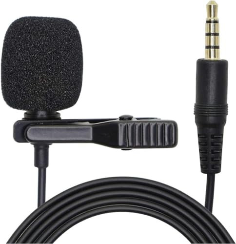 Lavalier Lapel Microphone, Professional Omnidirectional Lavalier Mic with 3.5mm Jack, Clip-on Mic Compatible with Android/Phone/Camera/PC for Interview, YouTube, Recording,Video Conference