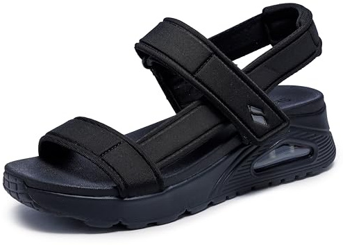 Skechers Uno-Summer Stand2 Sandali sportivi da donna, Nero/nero, 35 EU