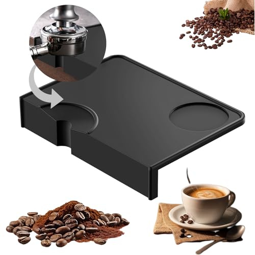 Tampermatta silikon, espresso-tamper med kantskydd, baristatillbehör | Svart premium tamping-matta, halkfri och vattentät silikon kaffe tampermatta, perfekt underlägg kaffemaskin