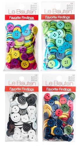 Blumenthal Lansing 559023124 Le Bouton Small Round Buttons for Crafts and Sewing, 7/16 to 5/8, Multicolor, 520 Pieces
