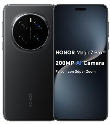 HONOR Magic7 Pro 5G - Smartphone de 12GB+512GB, 200MP AI Falcon Cámara con Súper Zoom, Pantalla 6.80 AMOLED, 120Hz, IP69&IP68, Batería de 5270mAh, Qualcomm Snapdragon 8 Elite, Black