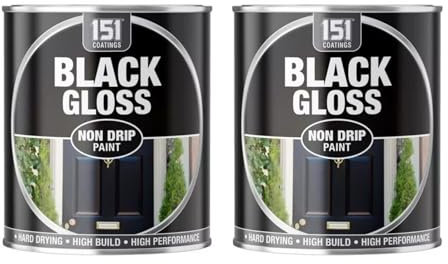 PEBBLE HUG Black Gloss Non-Drip Paint, Quick-Drying and Versatile, Perfect for DIY Projects, Renovations, Ideal for Wood, Metal, Indoor or Outdoor Surfaces, 300ml, (2 Pcs)