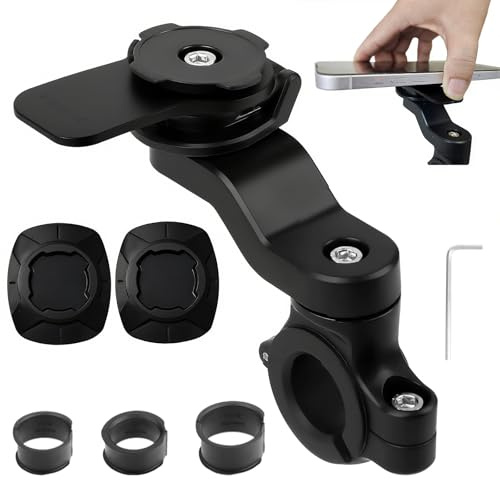Universel Handlebar Mount Support de Téléphone Portable Amovible pour vélo, Support Smartphone pour Guidon de Moto, Attache Telephone Moto, Rotatif à 360° pour Guidon de Vélo,Trottinette,Quad,Scooter