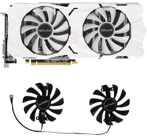 LFGOZSD 2Pcs/Set Graphics Card Cooler Fan For GALAX GTX1070 GENERAL For GTX 1070 White For GTX1080 EXOC-SNPR WHITE