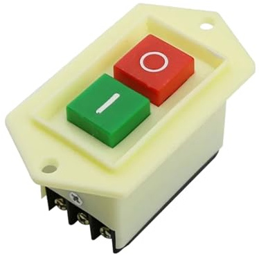 Interruptores de botón de cierre trifásicos de encendido/apagado, interruptores de parada para taladro de mesa, amoladora, máquina de corte, 10 A, AC380 V, interruptores de botón pulsador