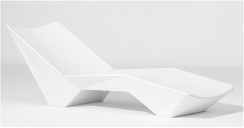 K-LINA Bain de Soleil Blanc Mat – Transat Design Ergonomique en Polypropylène, Chaise Longue Extérieure Moderne avec Dossier Ouvert, Confort Durable pour Jardin, Terrasse, Piscine et Hôtel (175 cm)
