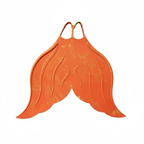 perfeclan Diving Fins Mermaid Monofin Aquatic Training Flexible Rubber Flippers Comfortable Design Enhanced Performance Suitable for Pool Beach Outdoor Sports , Autumn Orange , S