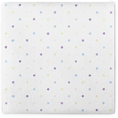 Mank GmbH Airlaid Servietten 40 x 40 cm Premium Einweg Serviette stoffähnlich und saugstark perfekt für Events & Partys 50 Stück Punkte Pastelltöne Rosa Pistazie Lila Violett Elfi