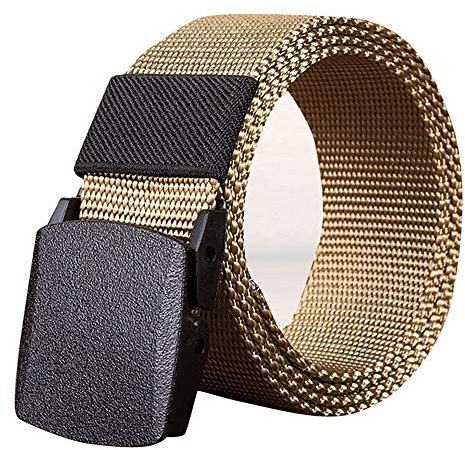 Battnot Herren Gürtel Canvas Nylon Outdoor Sport Automatisch Schnalle Metall Hypoallergenic stufenlos verstellbarer Stoffgürtel mit Eisenschnalle, Belt für Männer Länge 120 cm Mens Bund Waistband