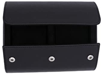 Eono Uhrenrolle Reiseetui für 2 Uhren, Uhrengehäuse für Herren Uhrendisplay Afbewahrungsbox Tragbare Uhrenrolle PU Leder Watch Box für Aufbewahrung und Anzeige, Shwarz