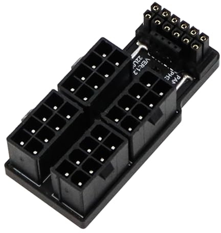 DollaTek PCIe 5.0 ATX 8P 16 stift (12 + 4) modulär fyra kontakter strömadapter 12 VHPWR nedåt 90 graders vinkel för 4080 5090TI grafikkort