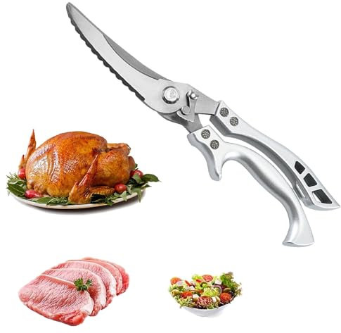 Geflügelschere Edelstahl, Geflügelschere scharfe Küchenschere, Mehrzweck Haushaltsschere für Huhn,Fleisch,Fisch,Gemüse,Pute oder Truthahn Mehrzweckschere