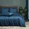 Luowei Bambus Bettwäsche 135x200 cm Sommer Blau Dunkelblau Kühlend Bettwäsche Set aus 100% Bambus Aktmungsaktivem Weicher Glänzend Bamboo Bettbezug mit Reißverschluss und 1 Kissenbezug 80x80
