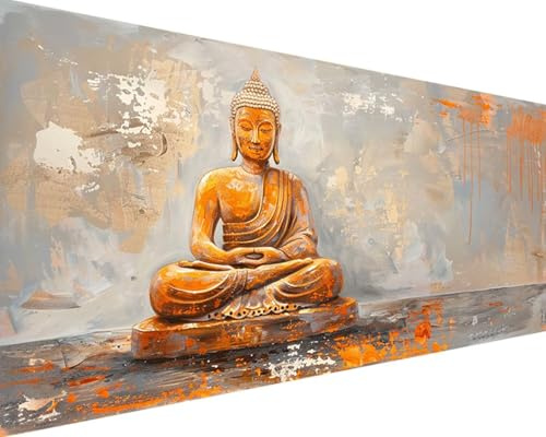 Estatua De Buda Pintar por Numeros Adultos Sin Marco Cuadros para Pintar por Numeros Niños DIY para con Pinceles Buda Pintura por Numeros Pigmento Acrílico Painting by Numbers Sin Marco - 30x60cm) L-A